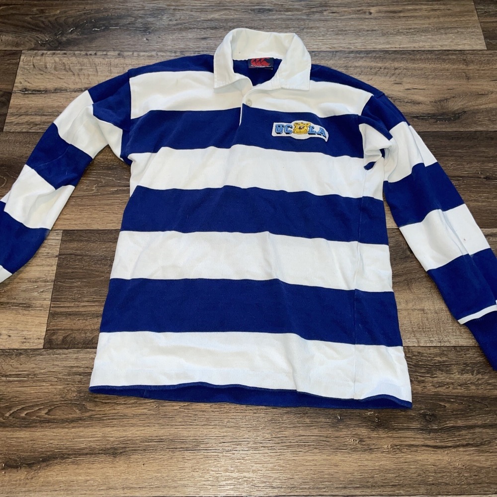 Vintage 90's Canterbury New Zealand UCLA Rugby Jersey Polo‎ Shirt Striped M